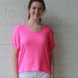 Lush Pink Cold Shoulder Blouse
